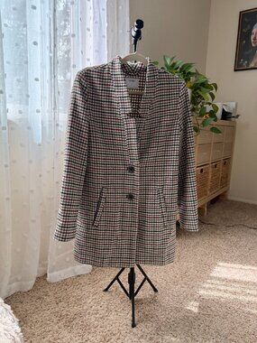 Old Navy Plaid Soft-Brushed Long-Line Coat - Size Small